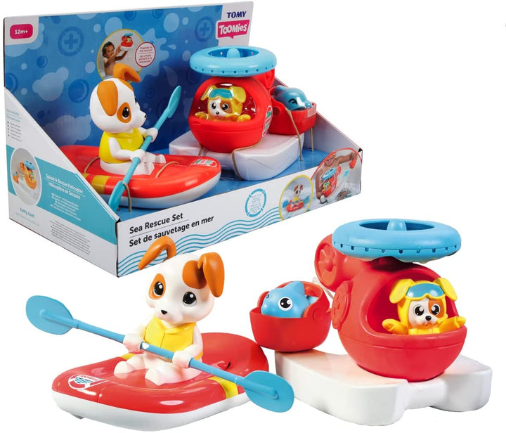 Toomies E73307C Tomy Sea Set Schwimmhubschrauber und Rettungsfloß-Bundle – Wasser