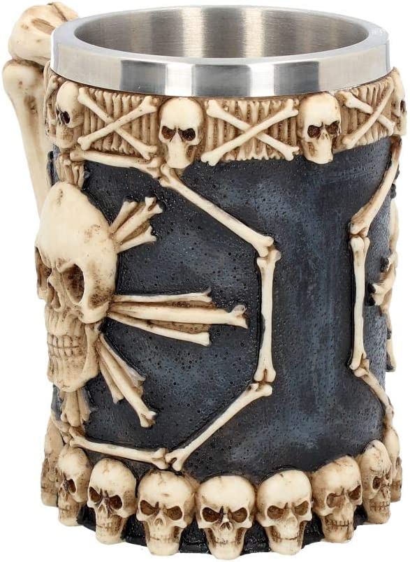 Nemesis Now Großer Krug mit Totenköpfen, 18 cm, Elfenbeinfarben