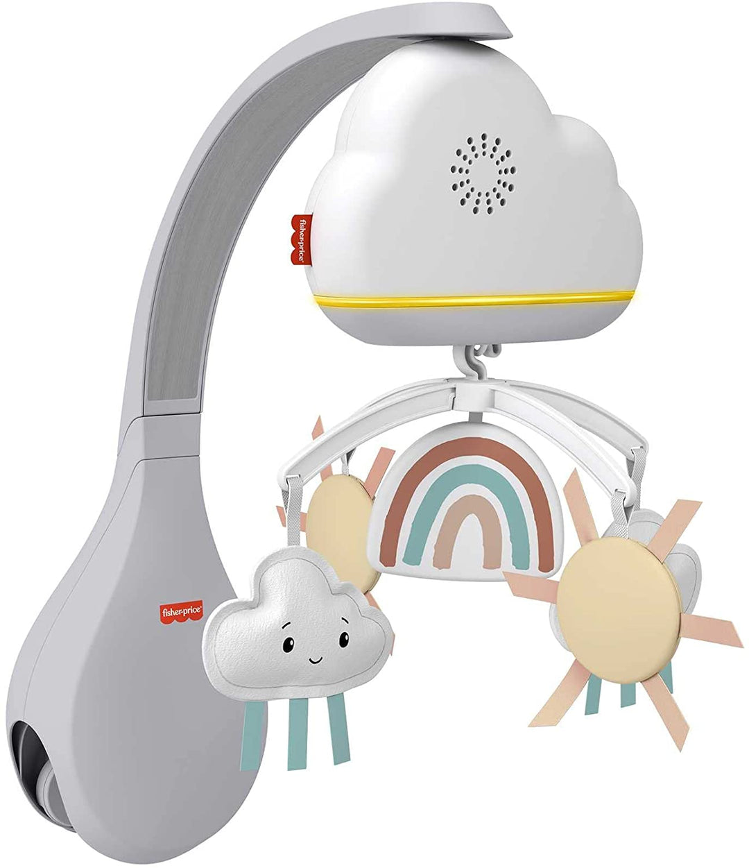 Fisher-Price Rainbow Showers Mobile aus Stubenwagen und Nachttisch, Tischschnuller