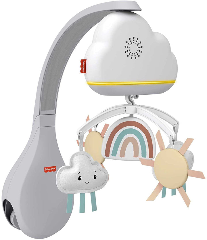 Fisher-Price Rainbow Showers Mobile aus Stubenwagen und Nachttisch, Tischschnuller