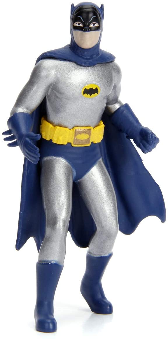 Jada Toys 253216001 Batman, klassisches Batmobil, Modellauto im Maßstab 1:18 mit zu öffnenden Türen, Kofferraum und Motorhaube, inklusive Batman- und Robin-Figur aus Druckguss, Schwarz, Mehrfarbig, Einheitsgröße