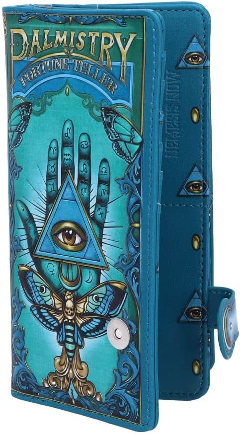 Nemesis Now Palmistry geprägte Geldbörse 18,5 cm, Polyurethan, Blau