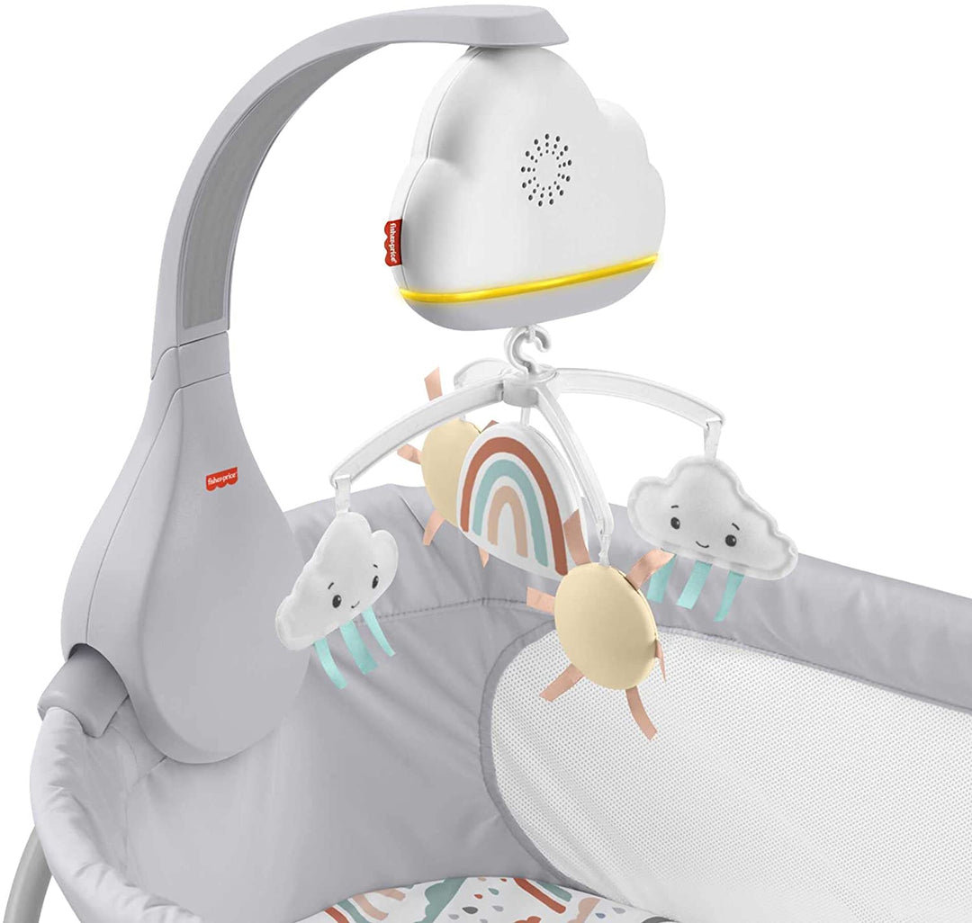 Fisher-Price Rainbow Showers Mobile aus Stubenwagen und Nachttisch, Tischschnuller