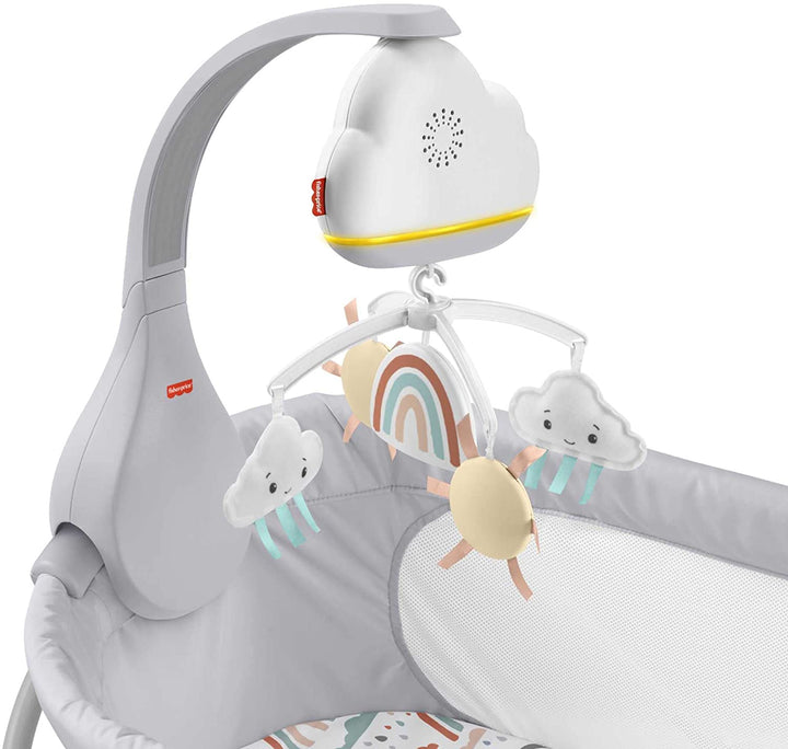 Fisher-Price Rainbow Showers Mobile aus Stubenwagen und Nachttisch, Tischschnuller
