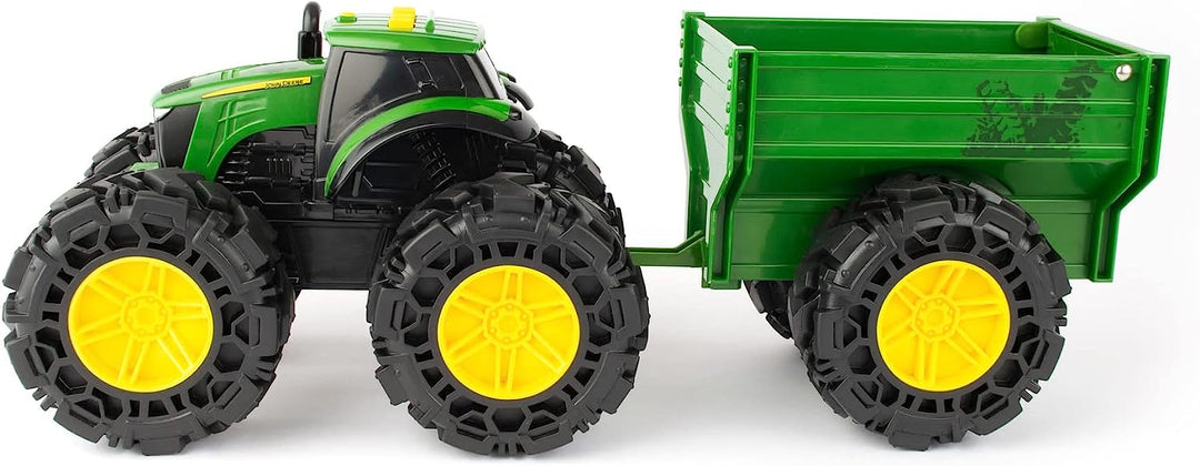 John Deere Kids 736 47353 EA John Deere Lights &amp; Sounds Traktor mit Wagen, rot