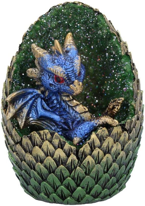 Nemesis Now U5000R0 Blue Geode Home glitzernde Jungtier- und Ei-Figur, Polyr