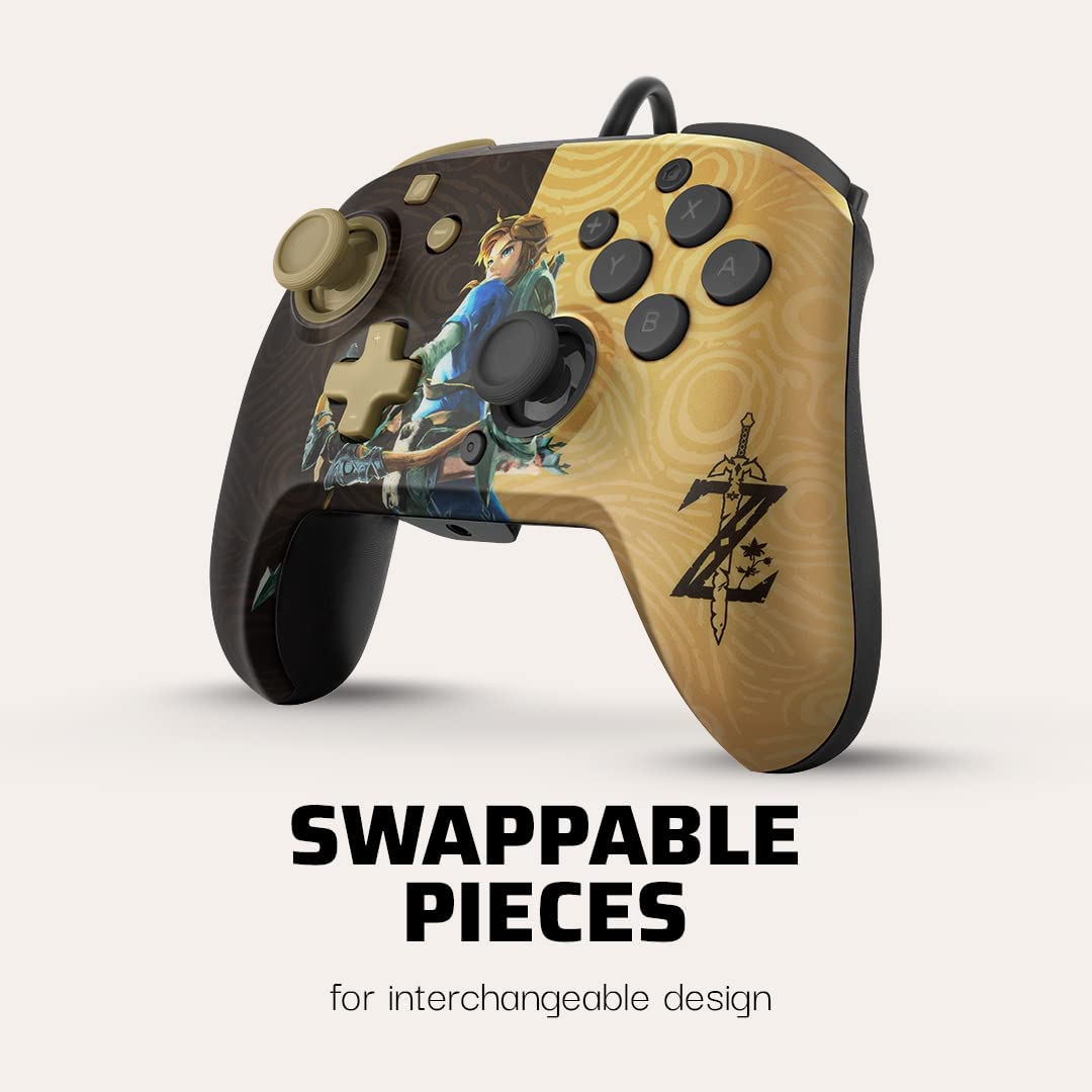 PDP Gaming Faceoff Deluxe+ Wired Switch Pro Controller – Zelda Breath of the Wil