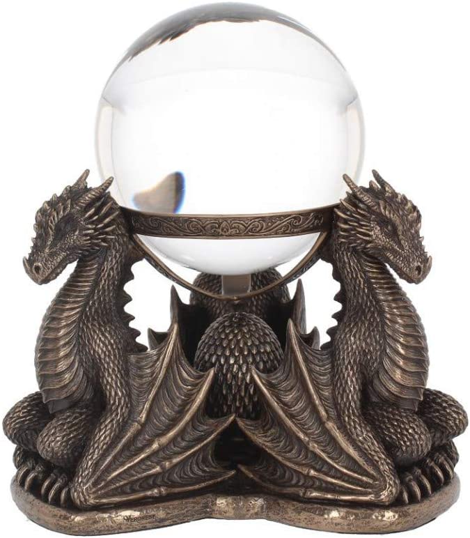 Nemesis Now Dragons Prophecy Kristallkugelhalter, 18,5 cm, Bronze, Kunstharz
