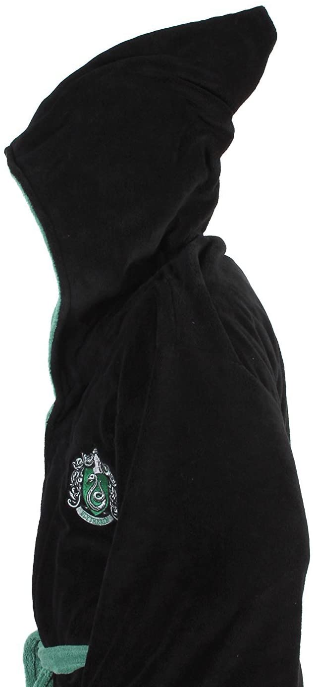 Groovy Slytherin Harry Potter Kapuzenbademantel, Polyester, Schwarz, Einheitsgröße