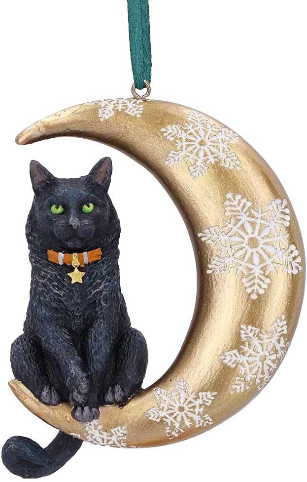 Nemesis Now Mondkatze-Hängeornament (LP), 9 cm, Gold