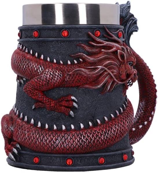 Nemesis Now Dragon Coil Krug, Rot, 16 cm
