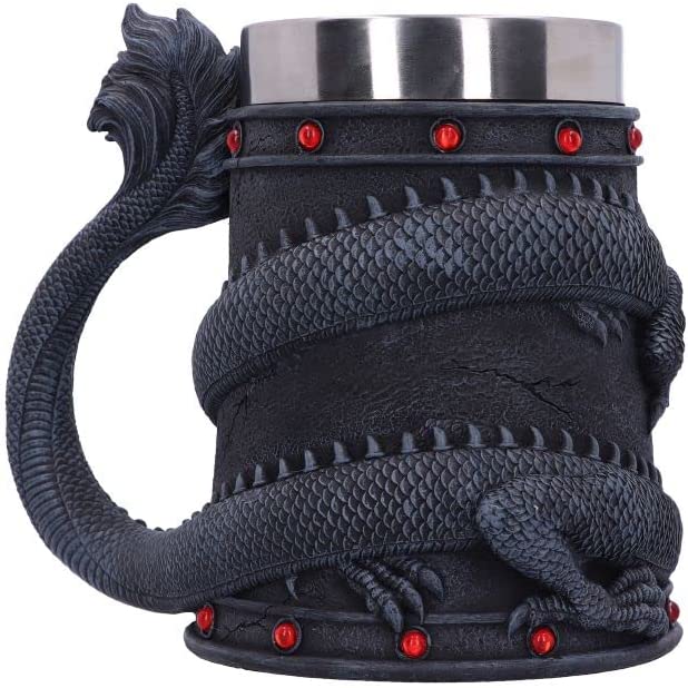 Nemesis Now Dragon Coil Krug, Grau, 16 cm