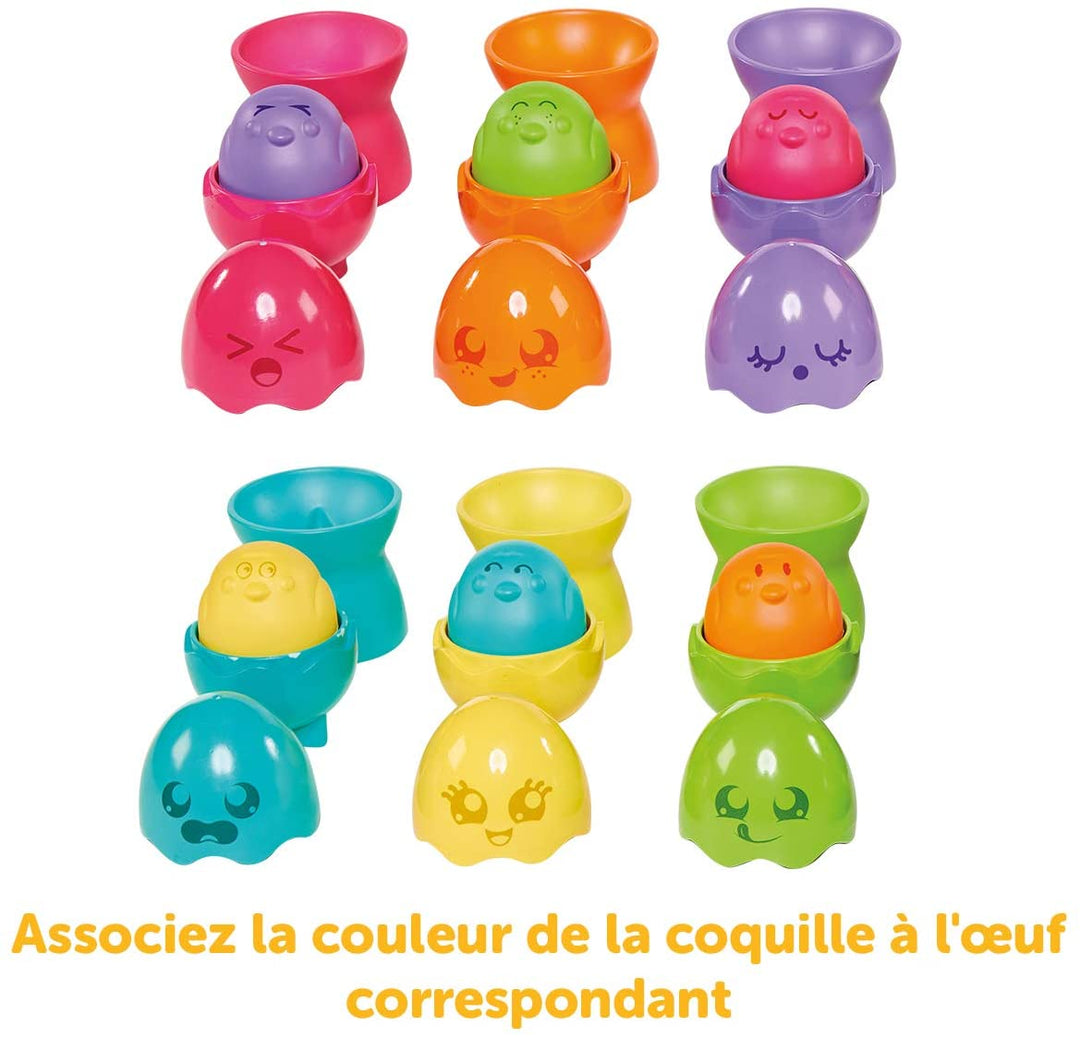 TOMY Toomies Hide and Squeak Big Egg Stacker Babyspielzeug, pädagogischer Formsortierer