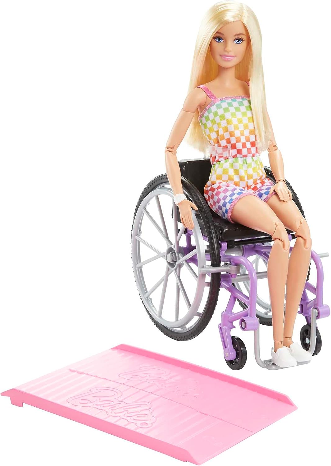 ?Barbie-Puppe mit Rollstuhl und Rampe, Kinderspielzeug und Geschenke, blond, Barbie Fashi