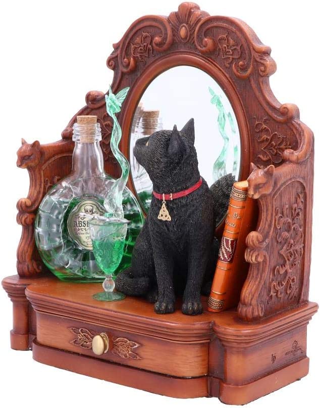 Nemesis Now B4955R0 Lisa Parker Absinth-Katze und grüne Fee-Figur, 21,5 cm