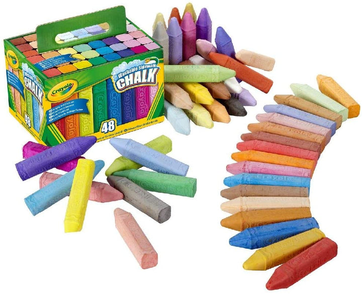 Kinder-Crayola-Box mit 48 waschbaren Anti-Roll-Kreiden für den Gehweg in leuchtenden Farben