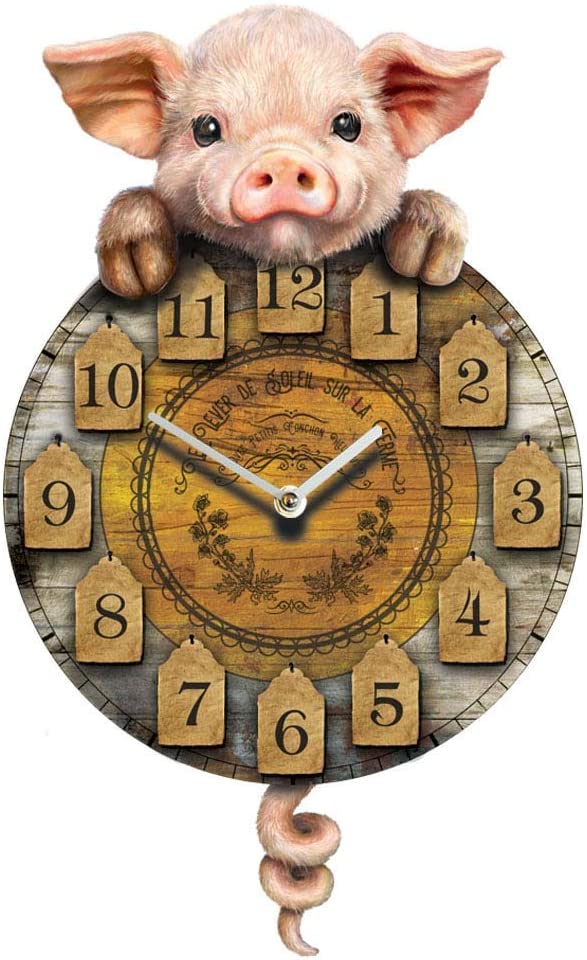 Nemesis Now Piggin' Tickin' Uhr 32 cm braun, Polyresin