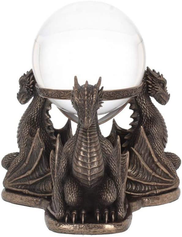 Nemesis Now Dragons Prophecy Kristallkugelhalter, 18,5 cm, Bronze, Kunstharz