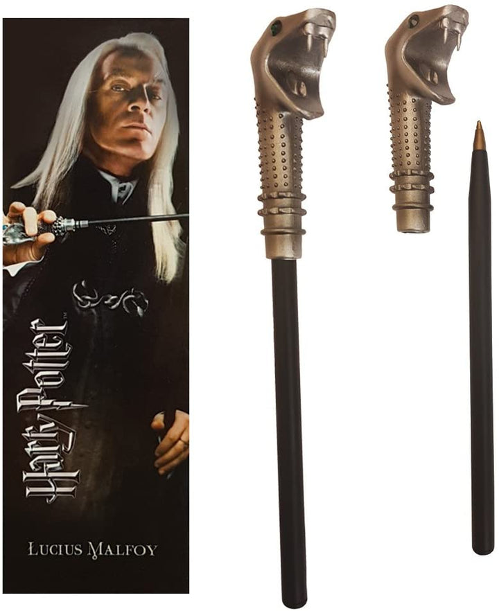 The Noble Collection Harry Potter Lucius Malfoy Zauberstab, Stift und Lesezeichen – 9 Zoll (23 cm) Briefpapier-Set – offiziell lizenziertes Filmset, Film-Requisiten, Zauberstab-Geschenke