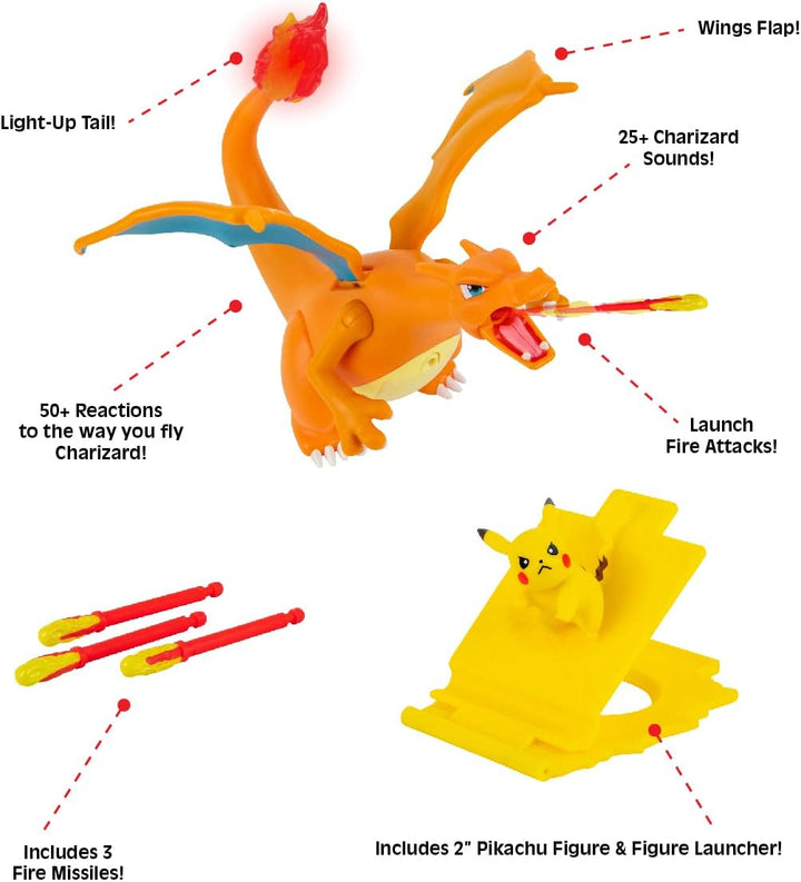 Pokémon PKW2731 Deluxe-Funktion enthält 6 interaktive Glurak plus 2-Zoll-Pika