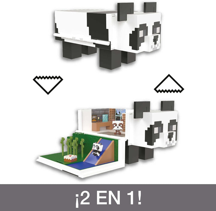 ?Minecraft Toys Panda Playhouse Spielset und Mob Head Minifigur, Geschenk für Kinder,