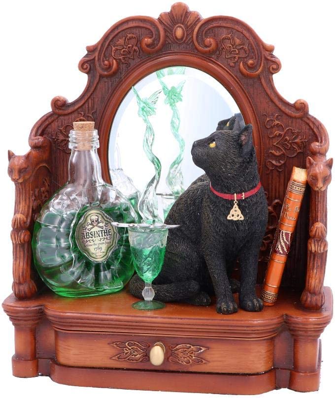 Nemesis Now B4955R0 Lisa Parker Absinth-Katze und grüne Fee-Figur, 21,5 cm