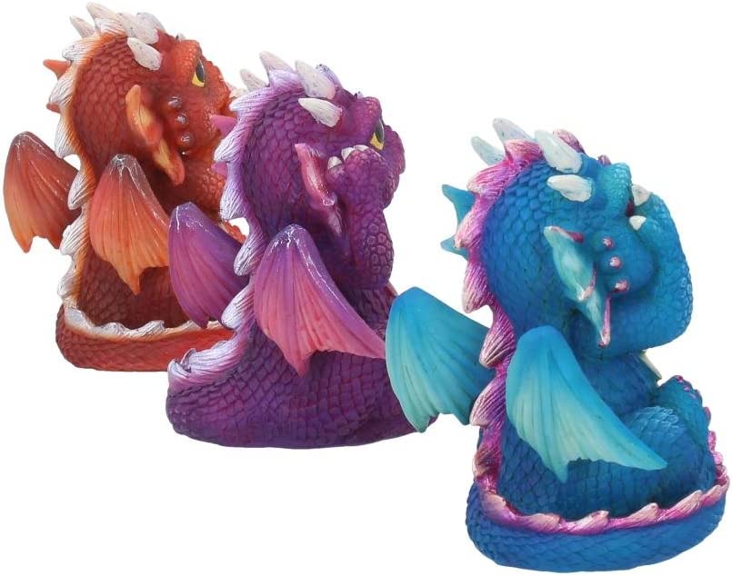 Nemesis Now B3756K8 Figur „Drei weise Drachenlinge“, 8,5 cm, Rot, Kunstharz