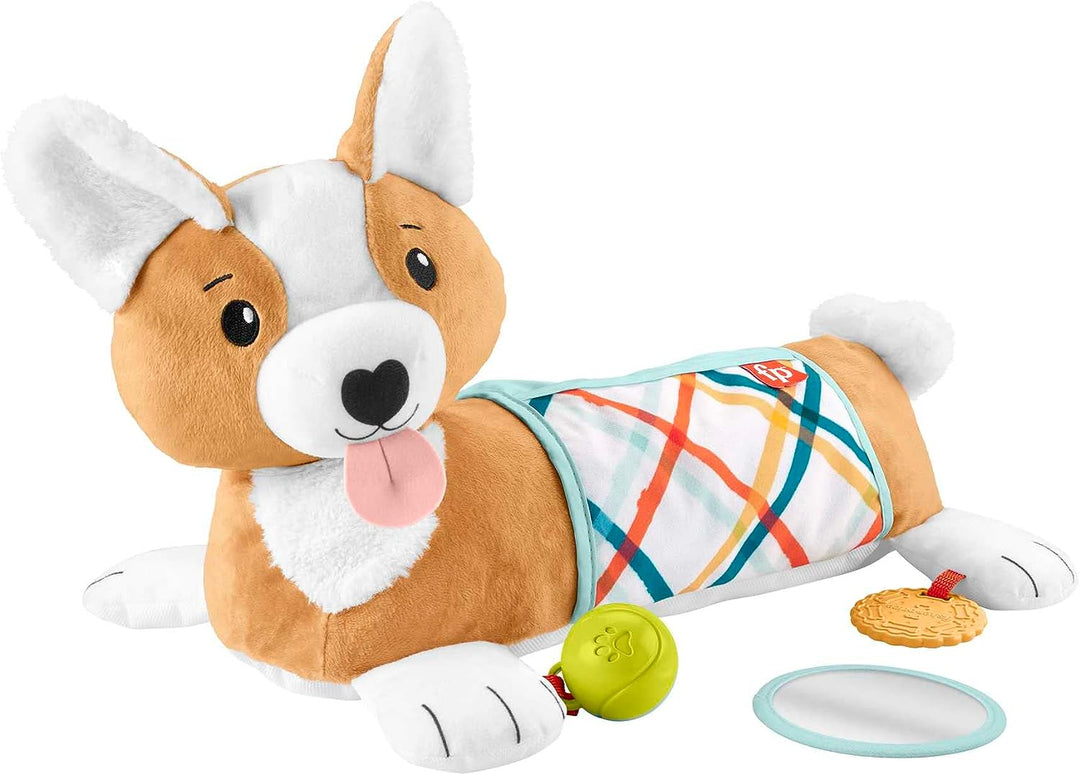 ?Fisher-Price Baby Tummy Time Toys, 3-in-1-Plüsch-Welpenkeil mit BPA-freien Zähnen