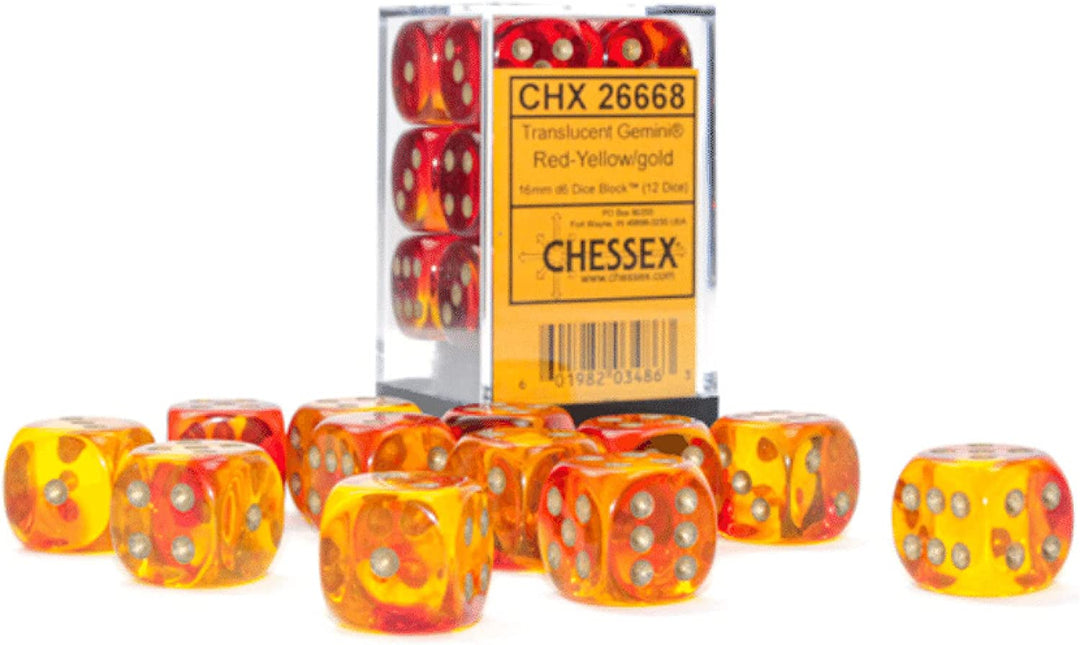 Zwillinge Würfelblock | Set mit 12 Würfeln der Größe D6, entworfen für Brettspiele, Rollenspiele und Miniaturspiele