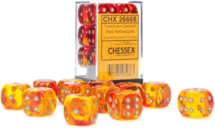 Zwillinge Würfelblock | Set mit 12 Würfeln der Größe D6, entworfen für Brettspiele, Rollenspiele und Miniaturspiele