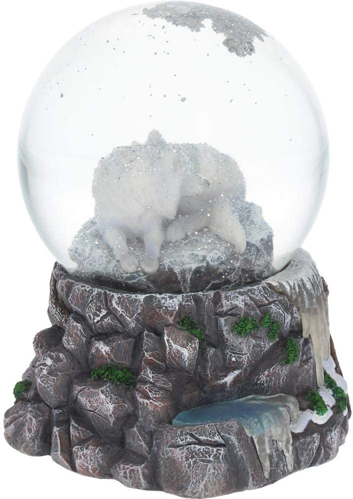 Nemesis Now Guardian of The North Lisa Parker Schneekugel 17,5 cm, Grau, 14,5 cm