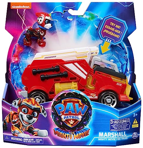 Paw Patrol: The Mighty Movie, Feuerwehrauto-Spielzeug mit Marshall Mighty Pups Action Fi