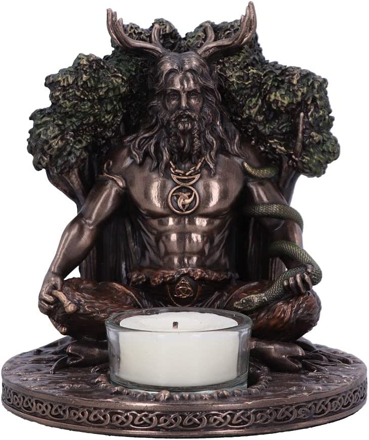 Nemesis Now Cernunnos Teelichthalter 13,5 cm, Bronze