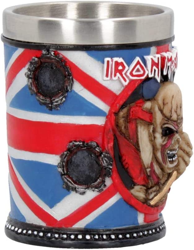 Nemesis Now B4126M8 Iron Maiden Schnapsglas 7 cm blau, Kunstharz mit Edelstahleinsatz