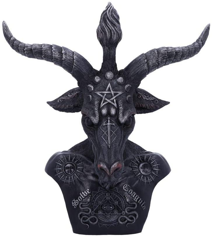 Nemesis Now Celestial Baphomet-Büste in Schwarz und Silber, Polyresin, 33 cm