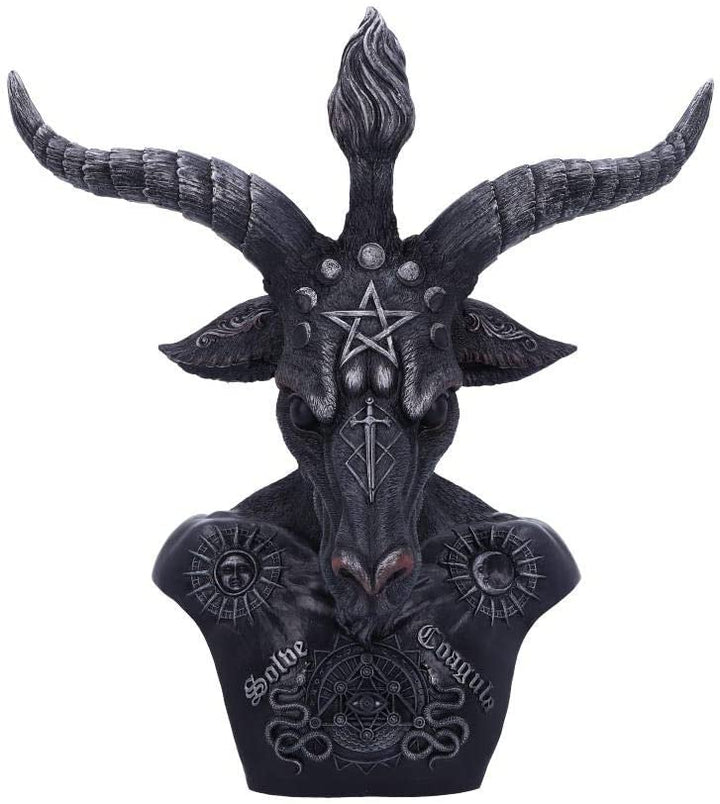 Nemesis Now Celestial Baphomet-Büste in Schwarz und Silber, Polyresin, 33 cm