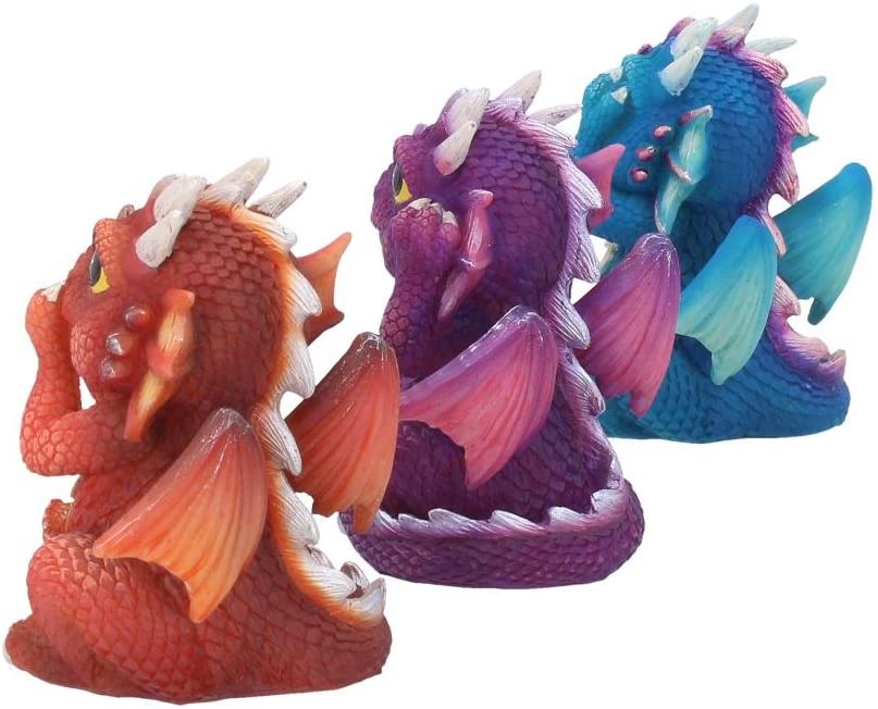 Nemesis Now B3756K8 Figur „Drei weise Drachenlinge“, 8,5 cm, Rot, Kunstharz