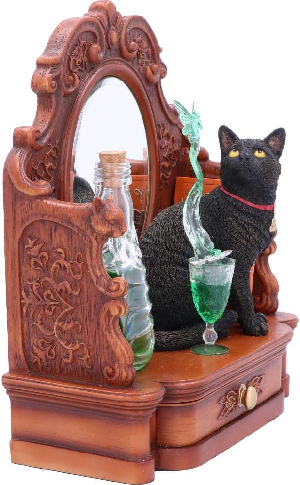 Nemesis Now B4955R0 Lisa Parker Absinth-Katze und grüne Fee-Figur, 21,5 cm