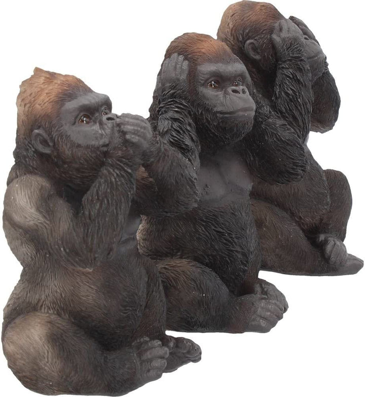 Nemesis Now H3523J7 Figur „Drei weise Gorillas“, 13,5 cm, Schwarz