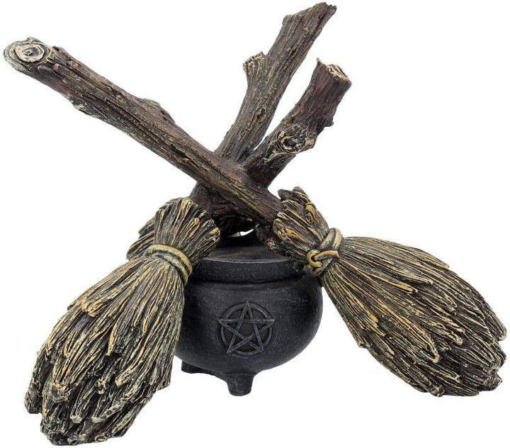 Nemesis Now B1867F6 Besenstiel, Kristallkugel, Kristallkugelhalter, 16 cm, braun