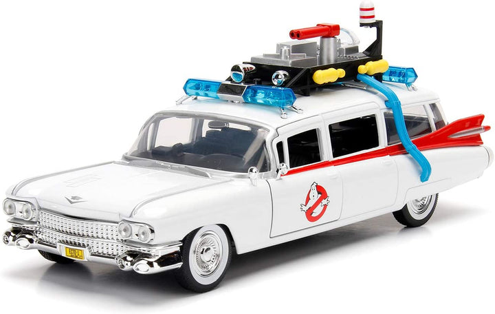 Jada 253235000 Cazafantasmas Coche ECTO-1 Metall 1:24 Auto zum Sammeln, Weiß, Einheitsgröße
