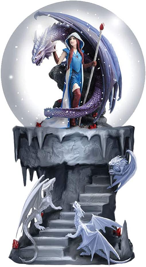 Nemesis Now Anne Stokes Dragon Mage Schneekugel-Shaker, Polyresin, Lila
