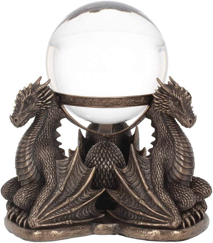 Nemesis Now Dragons Prophecy Kristallkugelhalter, 18,5 cm, Bronze, Kunstharz
