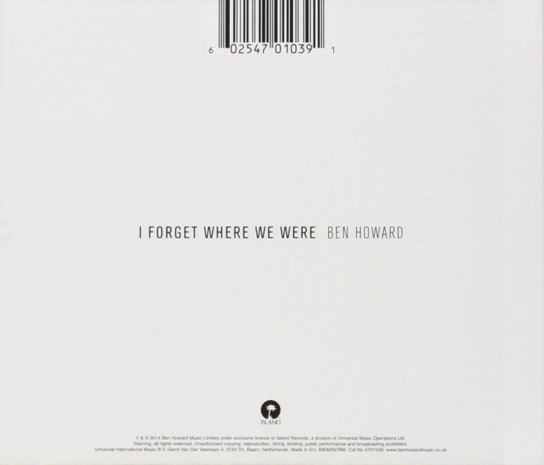 I Forget Where We Were – Ben Howard [Audio-CD]