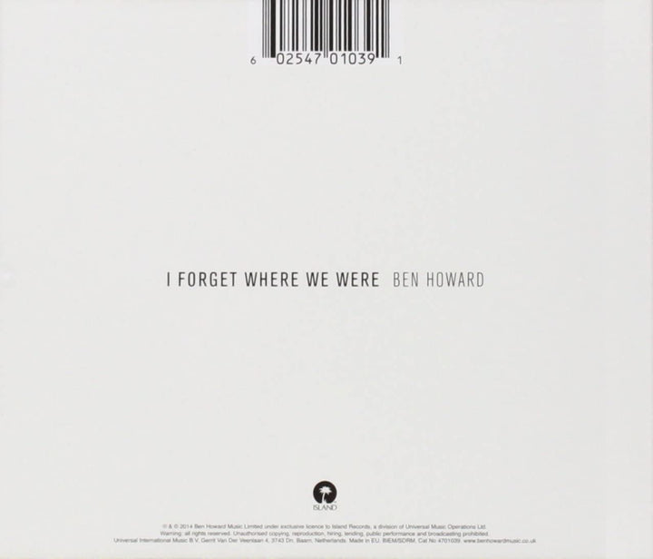 I Forget Where We Were – Ben Howard [Audio-CD]