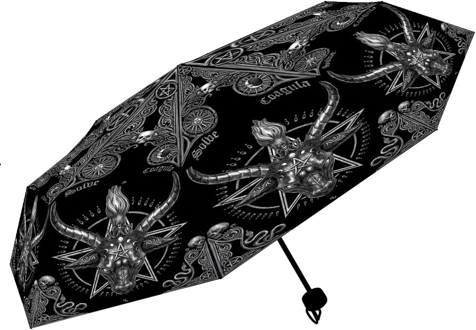 Nemesis Now Baphomet-Regenschirm, Schwarz, 55 cm