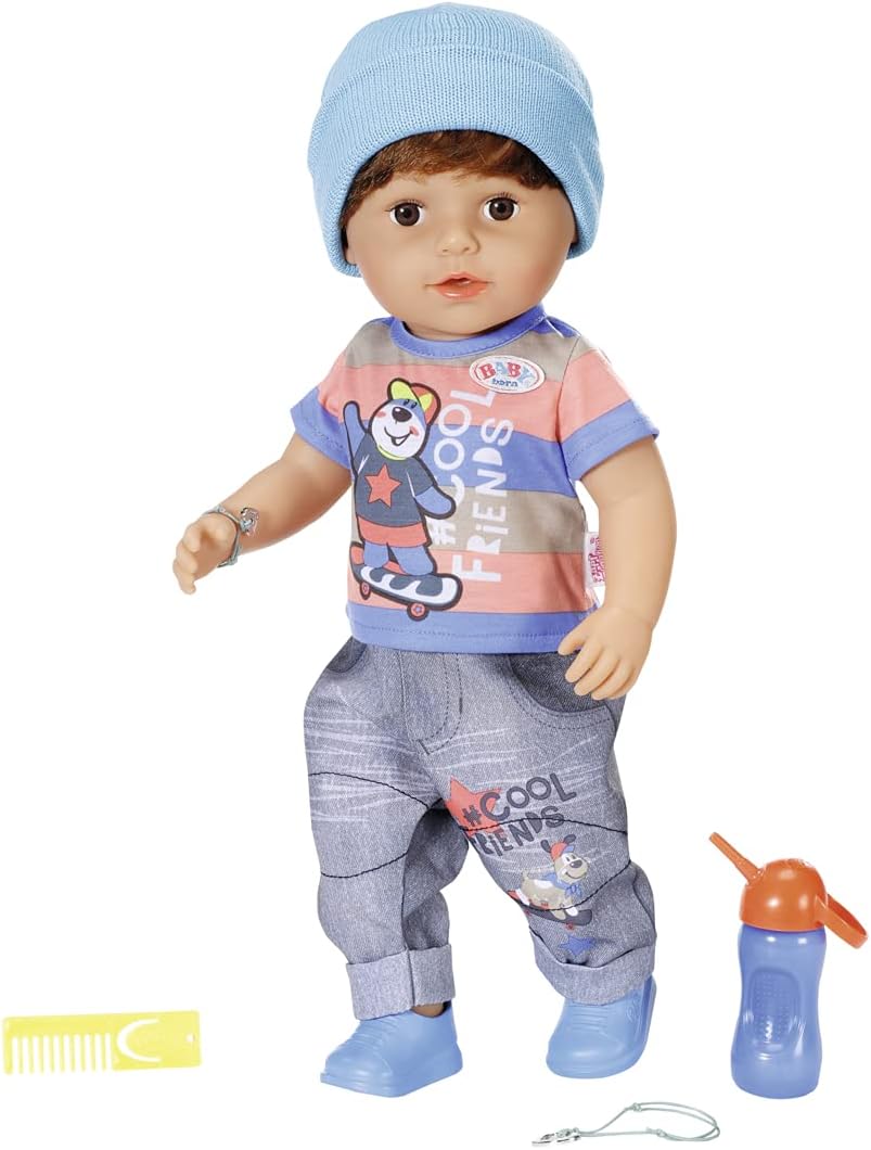 BABY born Brother 43 cm Puppe – Interaktives Vinylbaby mit beweglichen Knien, echten Tränen und Badespiel 9