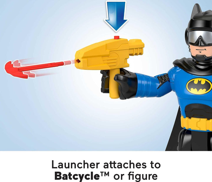 Imaginext DC Super Friends Batman-Spielzeug, XL-Batcycle mit Projektilwerfer und