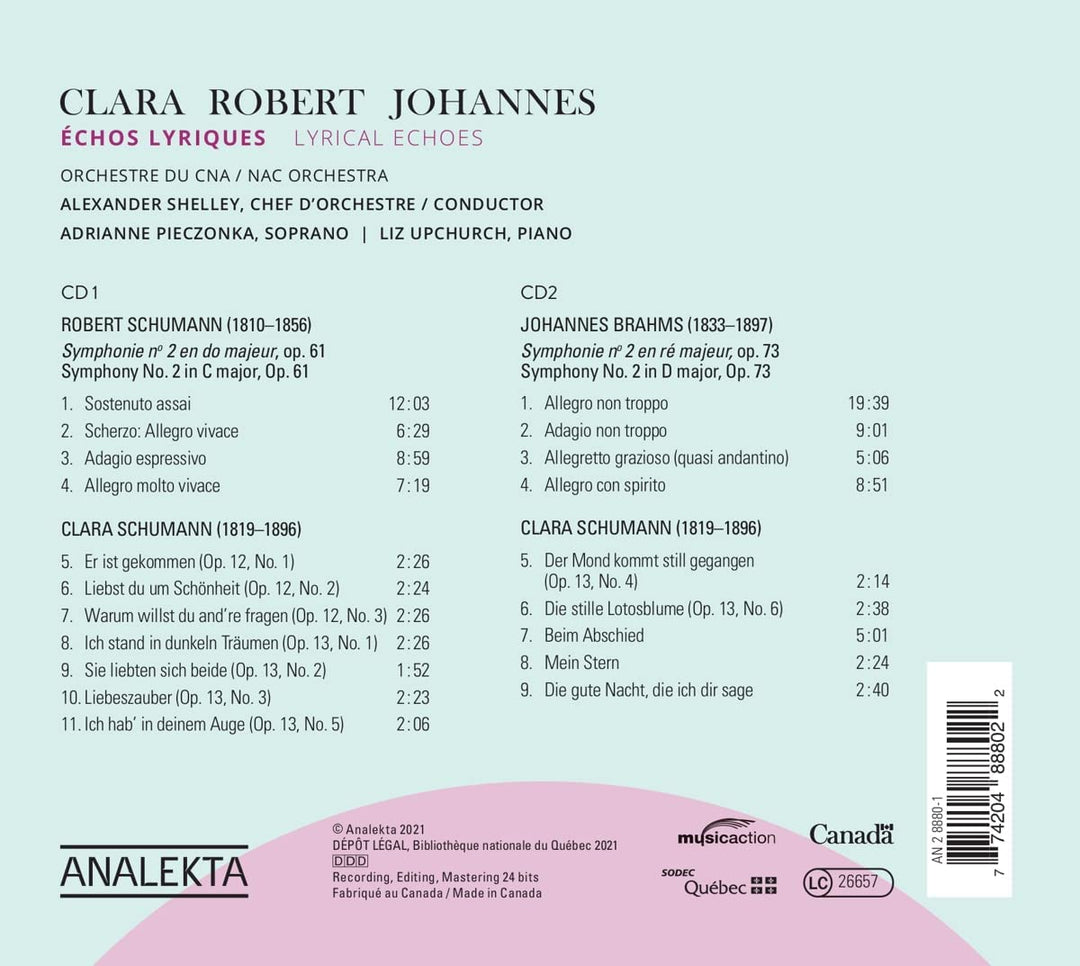 Clara-Robert-Johannes: Lyrische Echos [Audio-CD]
