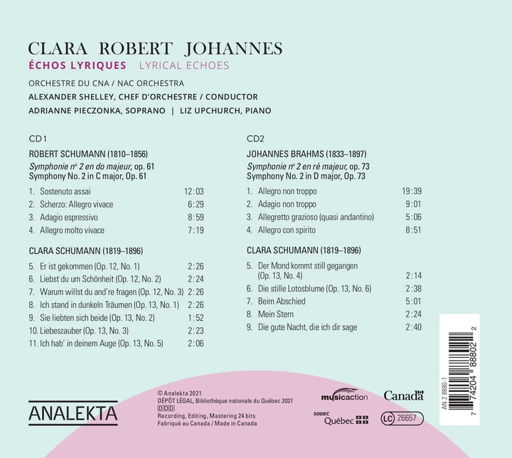 Clara-Robert-Johannes: Lyrische Echos [Audio-CD]